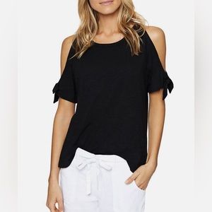 Sanctuary, cold shoulder, black top. Size medium.